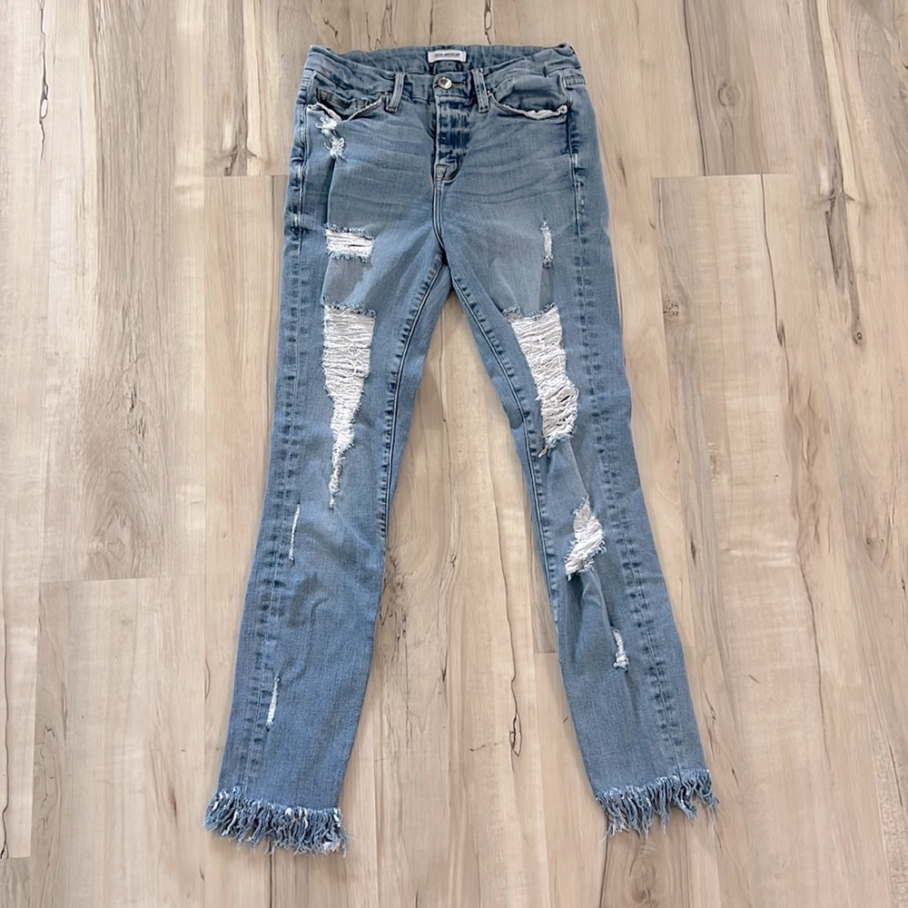 Size 2/26 Distressed Good American Skinny Jeans